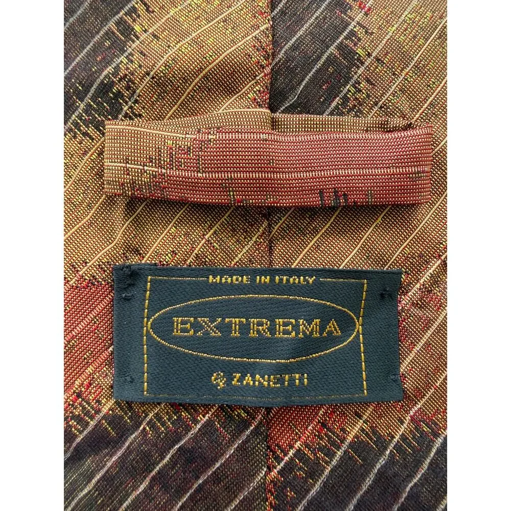 Retro Vintage Extrema by Zanetti 100%Silk Made in Italy Art Deco 90s Necktie